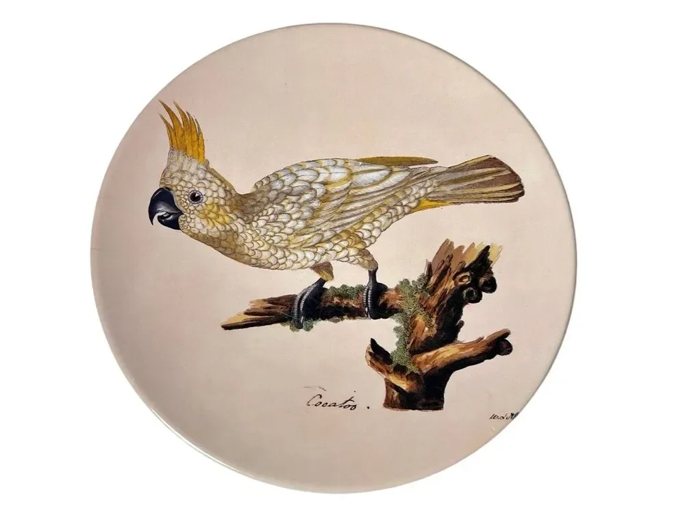 Vintage Z Gallerie Assorted Bird Images Melamine Plates Set Of 4